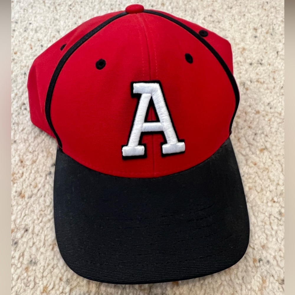 Adidas Red and Black Hat with Letter A Size Large/XL
